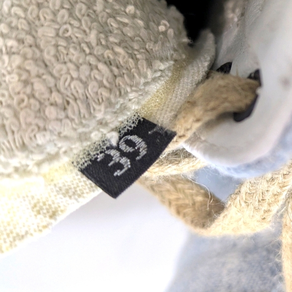 P448‎ High Top Skater Shoe Size 39 9 Denim Leather Burlap - Picture 7 of 10